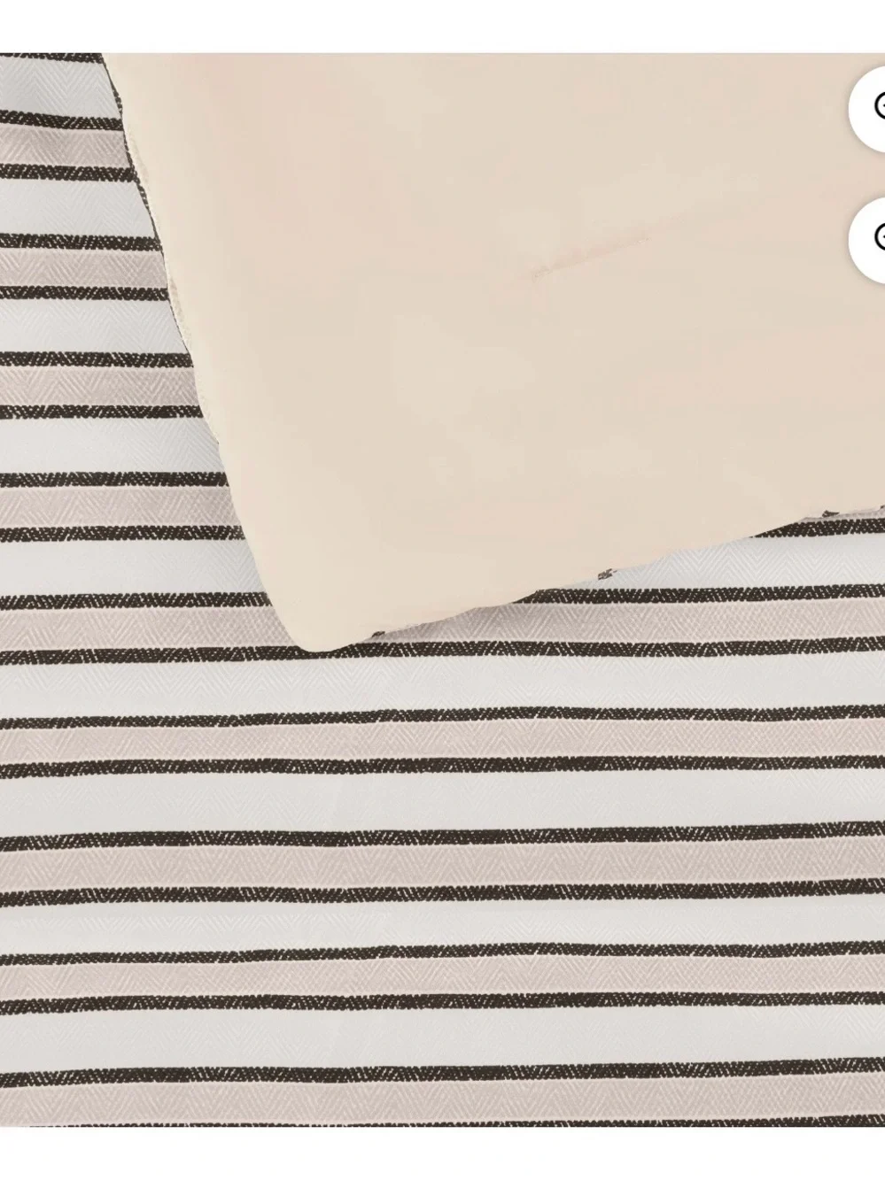 Neutral Striped Cotton Duvet Cover Set in Cream and Black